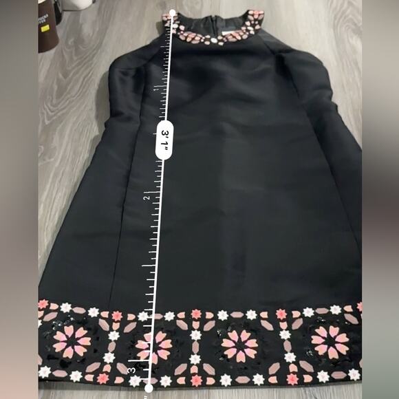 Kate Spade Dress By The Pool Black Mosaic Floral Embroidered Shift Dress Size 10 - Picture 13 of 13